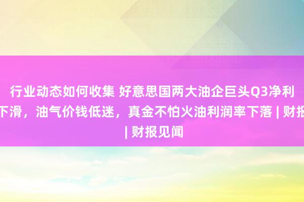 行业动态如何收集 好意思国两大油企巨头Q3净利润均下滑，油气价钱低迷，真金不怕火油利润率下落 | 财报见闻