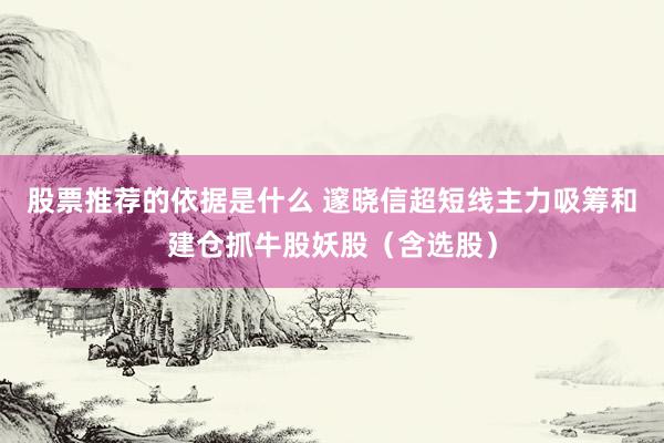 股票推荐的依据是什么 邃晓信超短线主力吸筹和建仓抓牛股妖股（含选股）