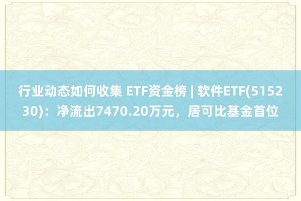 行业动态如何收集 ETF资金榜 | 软件ETF(515230)：净流出7470.20万元，居可比基金首位