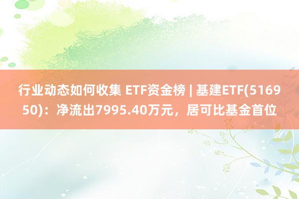 行业动态如何收集 ETF资金榜 | 基建ETF(516950)：净流出7995.40万元，居可比基金首位