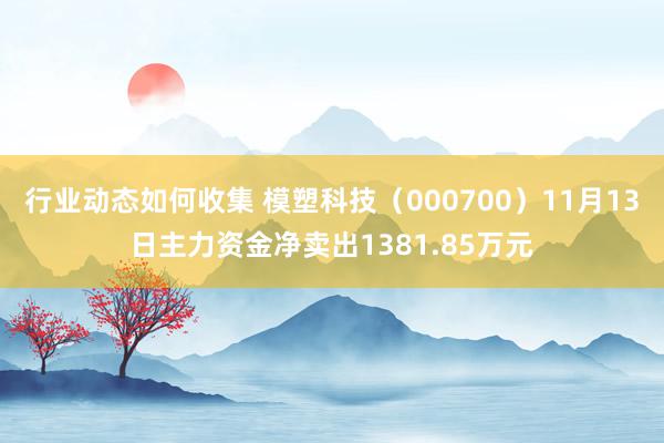 行业动态如何收集 模塑科技（000700）11月13日主力资金净卖出1381.85万元