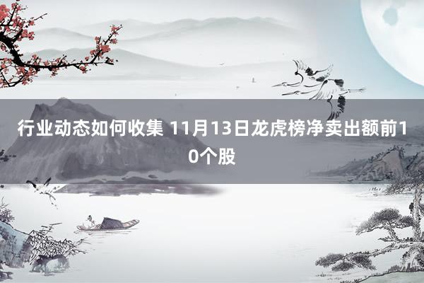 行业动态如何收集 11月13日龙虎榜净卖出额前10个股