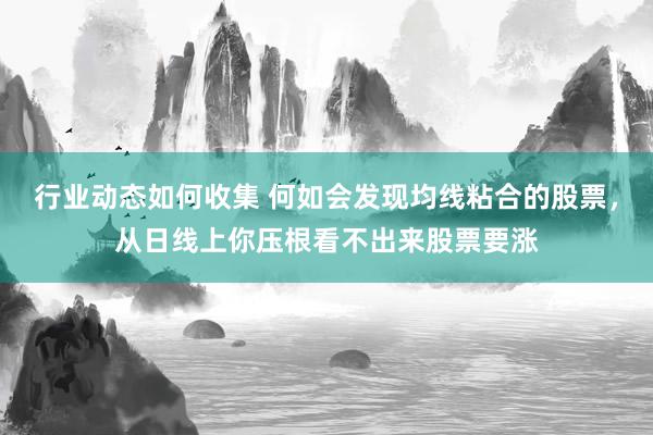 行业动态如何收集 何如会发现均线粘合的股票，从日线上你压根看不出来股票要涨