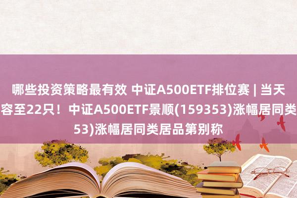 哪些投资策略最有效 中证A500ETF排位赛 | 当天居品数目扩容至22只！中证A500ETF景顺(159353)涨幅居同类居品第别称