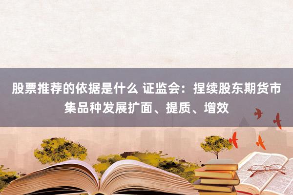 股票推荐的依据是什么 证监会：捏续股东期货市集品种发展扩面、提质、增效