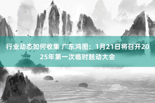 行业动态如何收集 广东鸿图：1月21日将召开2025年第一次临时鼓动大会