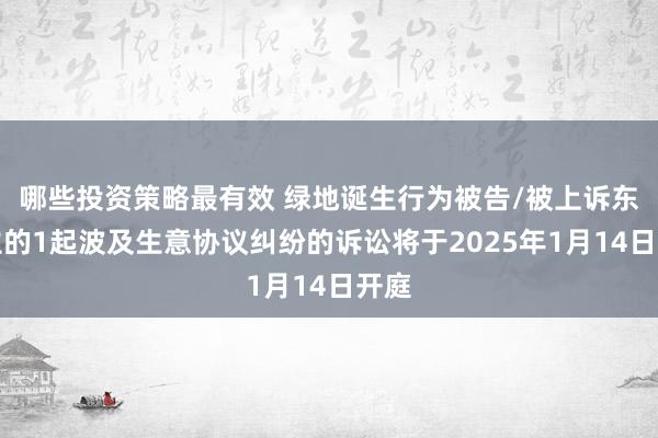 哪些投资策略最有效 绿地诞生行为被告/被上诉东谈主的1起波及