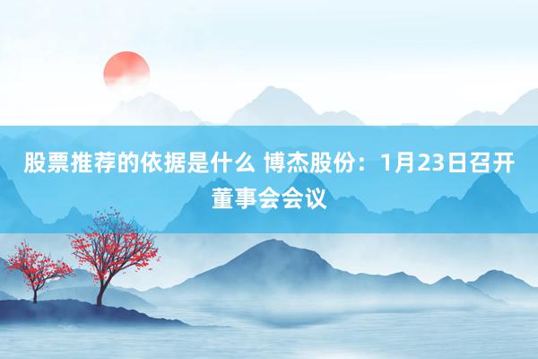 股票推荐的依据是什么 博杰股份：1月23日召开董事会会议