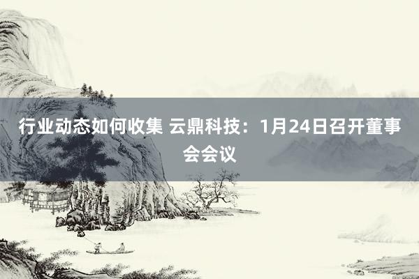 行业动态如何收集 云鼎科技：1月24日召开董事会会议