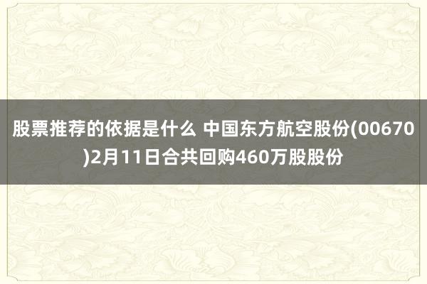 股票推荐的依据是什么 中国东方航空股份(00670)2月11日合共回购460万股股份