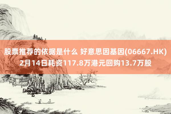 股票推荐的依据是什么 好意思因基因(06667.HK)2月14日耗资117.8万港元回购13.7万股