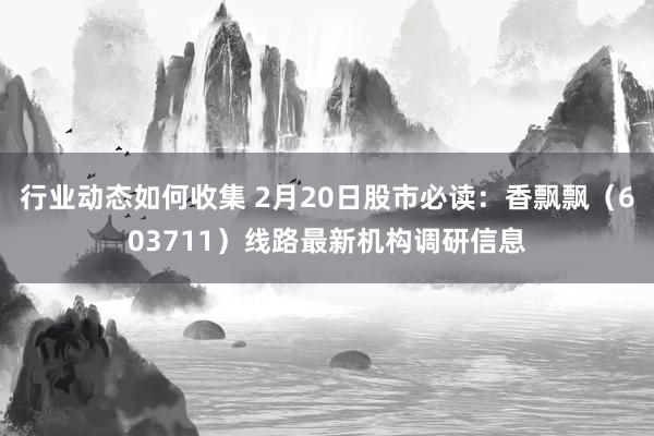 行业动态如何收集 2月20日股市必读：香飘飘（603711）线路最新机构调研信息