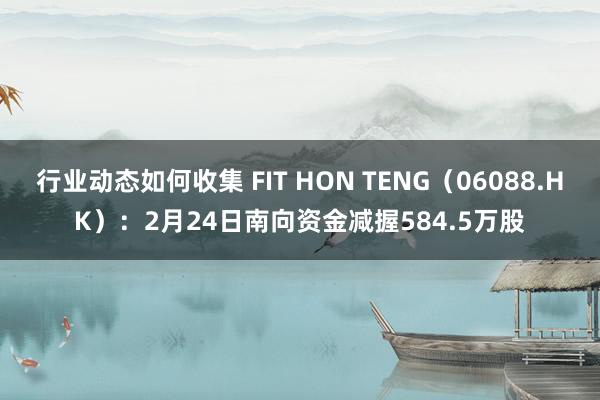 行业动态如何收集 FIT HON TENG（06088.HK）：2月24日南向资金减握584.5万股