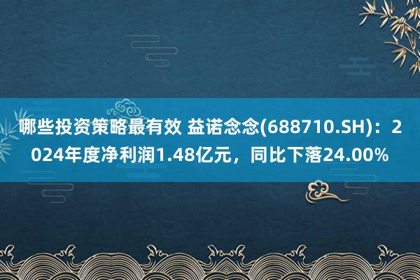 哪些投资策略最有效 益诺念念(688710.SH)：2024年度净利润1.48亿元，同比下落24.00%