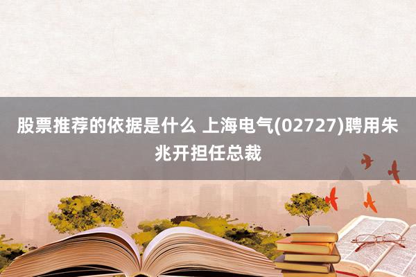 股票推荐的依据是什么 上海电气(02727)聘用朱兆开担任总裁