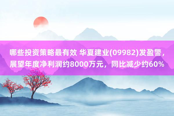 哪些投资策略最有效 华夏建业(09982)发盈警，展望年度净利润约8000万元，同比减少约60%