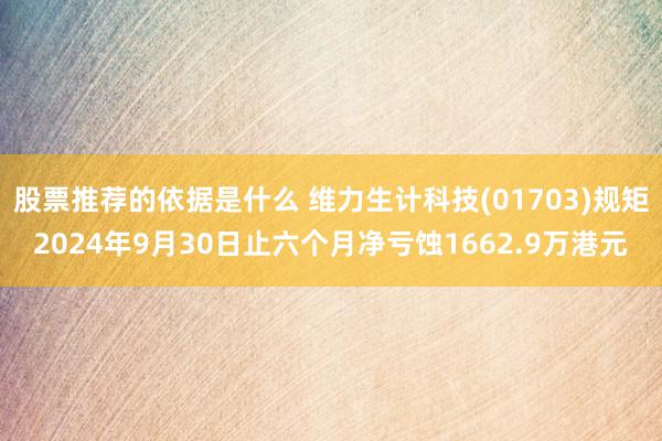 股票推荐的依据是什么 维力生计科技(01703)规矩2024年9月30日止六个月净亏蚀1662.9万港元